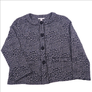 JM Collection Gray and Black Patterned Jacket Size Large